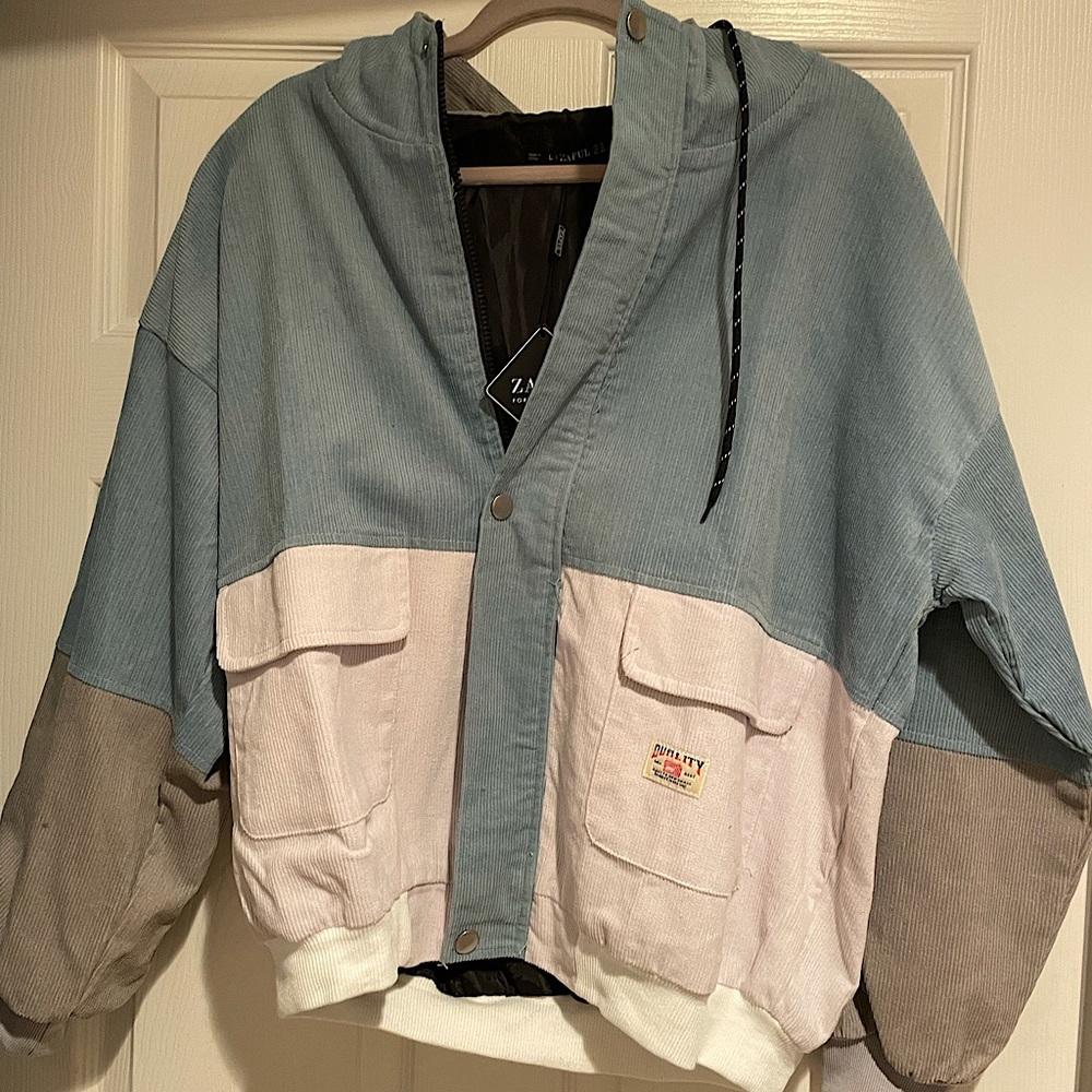 Color block corduroy jacket